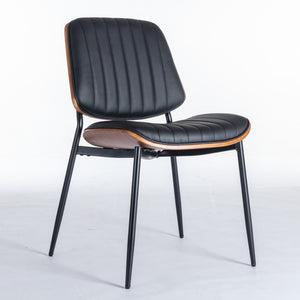 English Elm A&a Furniture Mid-century Dining Chairs Set of 2 Walnut Bentwood Pu Leather Seats W1143P151496