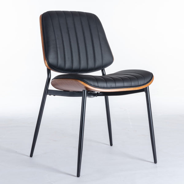 English Elm A&a Furniture Mid-century Dining Chairs Set of 2 Walnut Bentwood Pu Leather Seats W1143P151496
