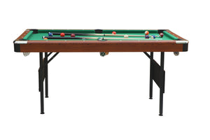 English Elm Pool Billiard Table Foldable Steel Legs Velvet Surface Family Game Room Fun Green,Wood W1936P375434