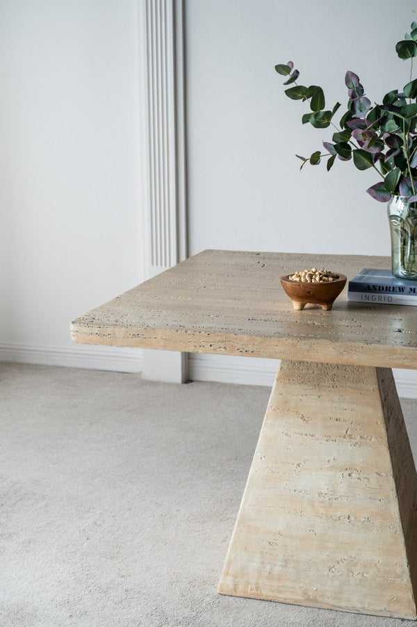 English Elm 40x40x29.5" Cream Square Pedestal Dining Table Solid Magnesium Seats Four Modern W2078S00006