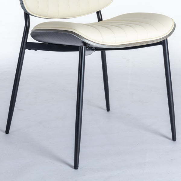 English Elm A&a Furniture Mid-century Dining Chairs Set of 2 Walnut Bentwood Pu Leather Seats W1143P151497