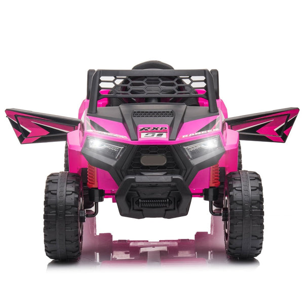 English Elm 12v Kids Electric Ride on Utv with Led Lights Horn Safety Belt Forward Reverse Rose Red W2181P160710