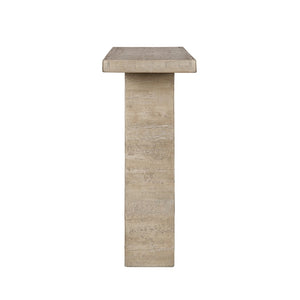 English Elm 35.5x14x35.5" Cream Square Coffee Table Sculptural Pedestal Base Living Room W2078S00016