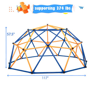 English Elm Outdoor Galvanized Steel Dome Climber Jungle Gym for Active Kids Backyard Play W2181P160709