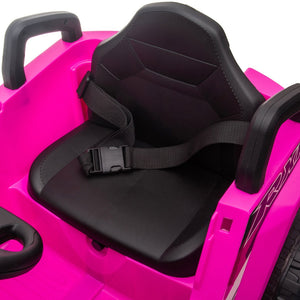 English Elm 12v Kids Electric Ride on Utv with Led Lights Horn Safety Belt Forward Reverse Rose Red W2181P160710