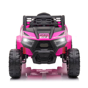 English Elm 12v Kids Electric Ride on Utv with Led Lights Horn Safety Belt Forward Reverse Rose Red W2181P160710