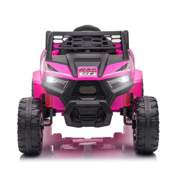 English Elm 12v Kids Electric Ride on Utv with Led Lights Horn Safety Belt Forward Reverse Rose Red W2181P160710