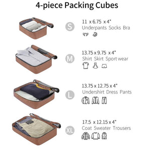 English Elm 4 Piece Abs Hard Shell Luggage Set with Spinner Wheels Tsa Lock and Packing Cubes Cream PP313145AAO