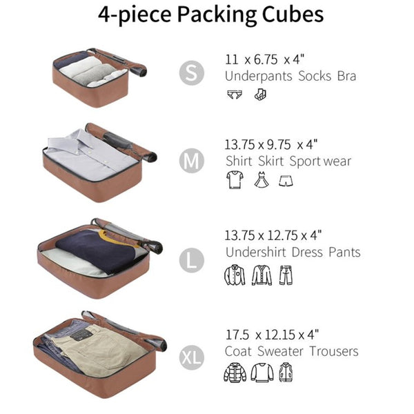 English Elm 4 Piece Abs Hard Shell Luggage Set with Spinner Wheels Tsa Lock and Packing Cubes Cream PP313145AAO