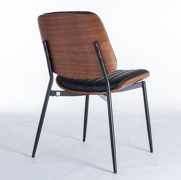English Elm A&a Furniture Mid-century Dining Chairs Set of 2 Walnut Bentwood Pu Leather Seats W1143P151496