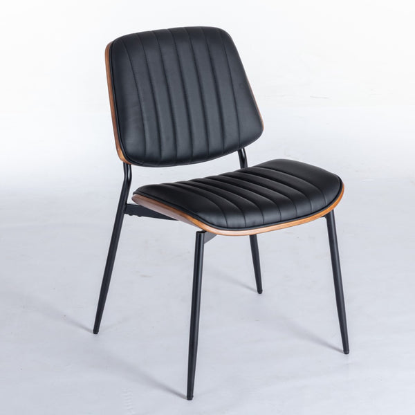 English Elm A&a Furniture Mid-century Dining Chairs Set of 2 Walnut Bentwood Pu Leather Seats W1143P151496