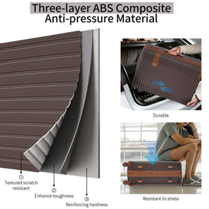 English Elm 4 Piece Abs Hard Shell Luggage Set with Spinner Wheels Tsa Lock and Packing Cubes Brown PP313145AAD