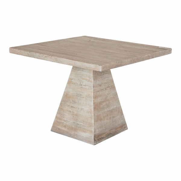English Elm 40x40x29.5" Cream Square Pedestal Dining Table Solid Magnesium Seats Four Modern W2078S00006