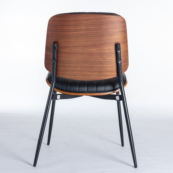 English Elm A&a Furniture Mid-century Dining Chairs Set of 2 Walnut Bentwood Pu Leather Seats W1143P151496