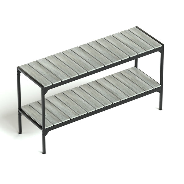 English Elm Flat Iron Two Tier Aquarium Stand with Mesh Back Panel for 40 Gallon Tank Setup W1162P143730