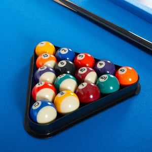 English Elm 3 in 1 Foldable Game Table Pool Billiards Tennis Blue Velvet Surface Family Fun W1936P415751