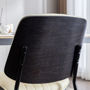 English Elm A&a Furniture Mid-century Dining Chairs Set of 2 Walnut Bentwood Pu Leather Seats W1143P151497