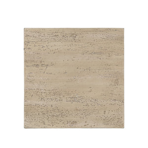 English Elm 20x20x24" Cream Solid Magnesium Side Table with Sculptural Pedestal Base for Living Room W2078P160671