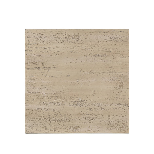 English Elm 20x20x24" Cream Solid Magnesium Side Table with Sculptural Pedestal Base for Living Room W2078P160671