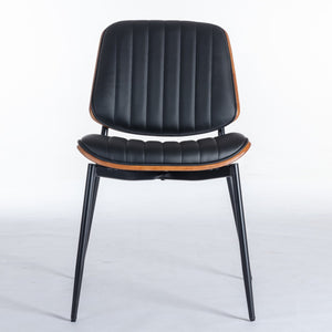English Elm A&a Furniture Mid-century Dining Chairs Set of 2 Walnut Bentwood Pu Leather Seats W1143P151496