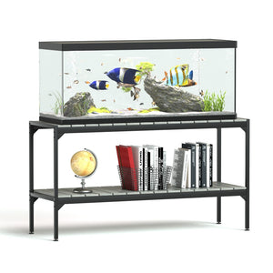 English Elm Flat Iron Two Tier Aquarium Stand with Mesh Back Panel for 40 Gallon Tank Setup W1162P143730