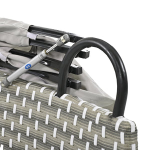 English Elm TOPMAX All-Weather Rattan Round Sectional Daybed with Retractable Canopy, Adjustable Table & Cushions Gray SP100023AAE