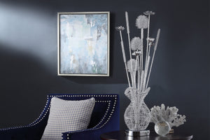 English Elm Ultra-Modern Bellflower Table Lamp with Filament Flower Shades, Silver Metal Base, Decorative LED Accent Light Chrome 36.25 L x 8.5 W x 8.75 H B011P162518