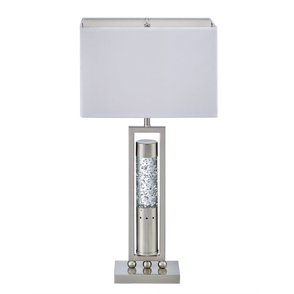 English Elm Modern Sparkling Water-Drop Table Lamp with Satin Finish Stand and Rectangular Shade for Mood Lighting Nickel 23.75 L x 17.75 W x 11.25 H B011P162525