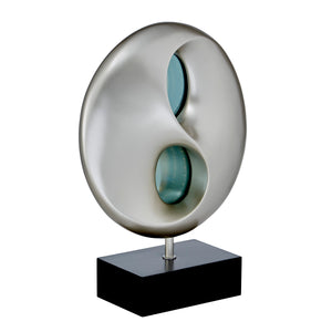 English Elm Ultra-Modern Bellflower Table Lamp with Filament Flower Shades, Silver Metal Base, Decorative LED Accent Light Black+Silver 22.75 L x 17 W x 8.5 H B011P162530