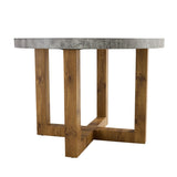 English Elm A Modern and Practical Circular Dining Table. Made Of Mdf Tabletop and Wooden Mdf Table Legs.A Set Of 4 Brown Cushioned Chairs In A Modern Medieval Style Restaurant. Ct-403 B0502A