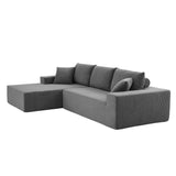 English Elm Sectional Couch Corduroy Covers 2 Piece s L Shape Sectional Sofa Couches For Living Room, Bedroom, Salon, 2 Piece Free Combination,
Grey.