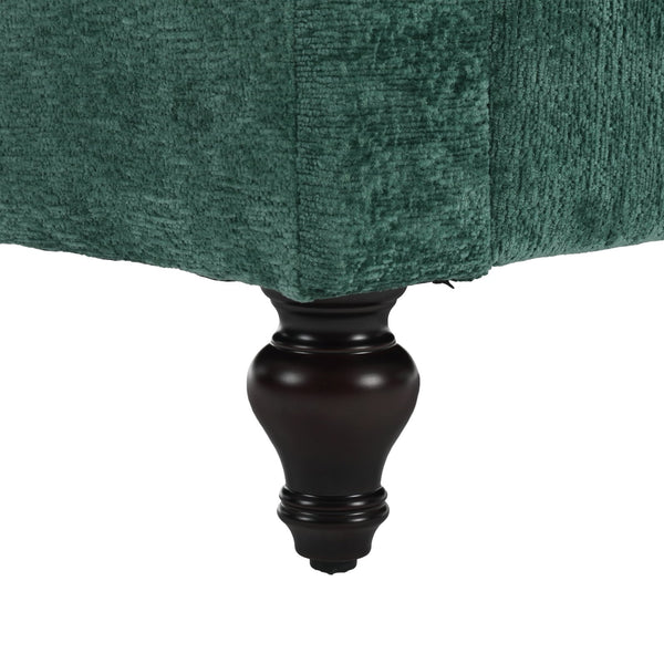 English Elm Mid Century Modern chenille loveseat with solid wood frame, detachable cushions, breathable fabric couch Emerald W395P151896