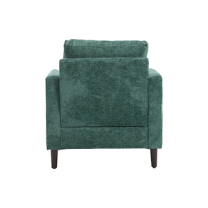 English Elm Wood Frame Armchair Ergonomic Tufted Chenille Lounge Chair with Studded Trim and Solid Wood Frame Emerald W395P151904