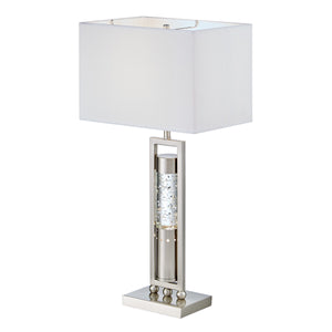 English Elm Modern Sparkling Water-Drop Table Lamp with Satin Finish Stand and Rectangular Shade for Mood Lighting Nickel 23.75 L x 17.75 W x 11.25 H B011P162525