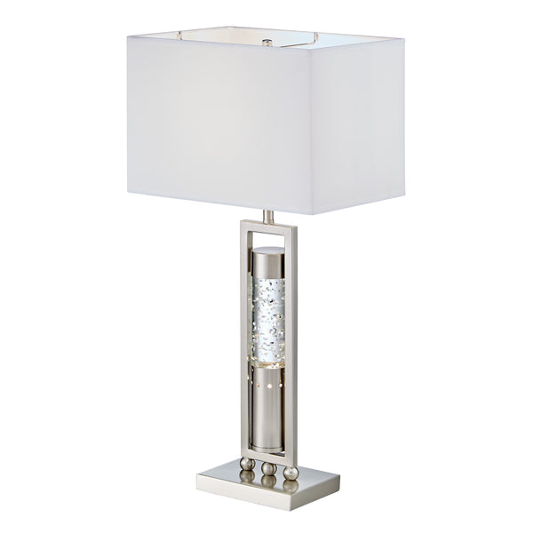 English Elm Modern Sparkling Water-Drop Table Lamp with Satin Finish Stand and Rectangular Shade for Mood Lighting Nickel 23.75 L x 17.75 W x 11.25 H B011P162525