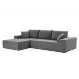 English Elm Sectional Couch Corduroy Covers 2 Piece s L Shape Sectional Sofa Couches For Living Room, Bedroom, Salon, 2 Piece Free Combination,
Grey.