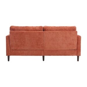 English Elm Mid Century Modern chenille loveseat with solid wood frame, detachable cushions, breathable fabric couch Dark Orange W395P151899