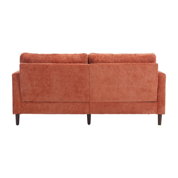 English Elm Mid Century Modern chenille loveseat with solid wood frame, detachable cushions, breathable fabric couch Dark Orange W395P151899