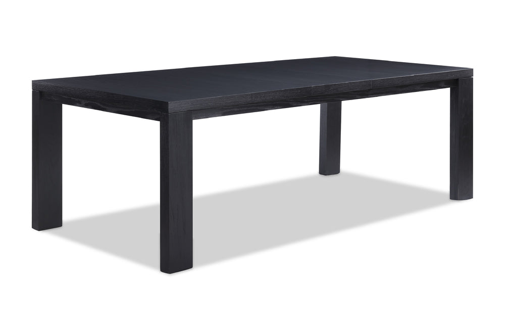 English Elm 1pc Extendable Dining Table 41" x 72"-90" with 18" Leaf, Contemporary Transitional Black Finish, Solid Wood B011P162526