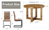 English Elm A Modern and Practical Circular Dining Table. Made Of Mdf Tabletop and Wooden Mdf Table Legs. 6-Piece Technology Cloth High Backrest Cushion Side Chair, C-Shaped Tube Black Metal Legs. Ct-403 C-1162