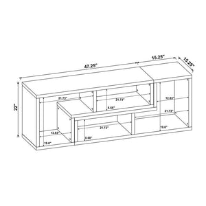 English Elm Convertible Modern White TV Console & Bookcase Set — Modular L-Shaped Shelves, Durable MDF Build, Versatile Configurations for Living Rooms B016P163518