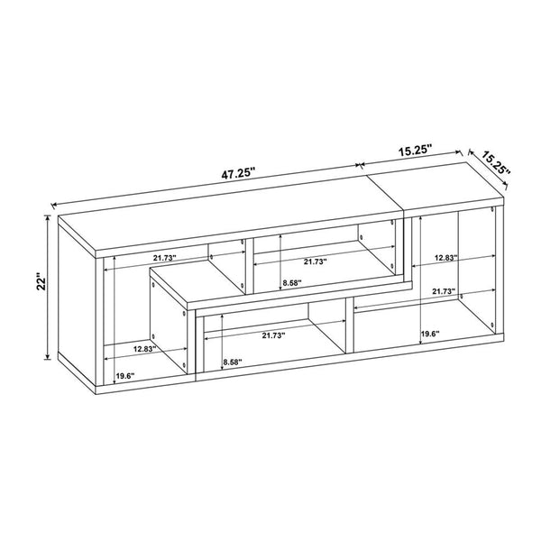 English Elm Convertible Modern White TV Console & Bookcase Set — Modular L-Shaped Shelves, Durable MDF Build, Versatile Configurations for Living Rooms B016P163518
