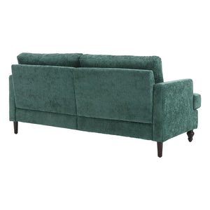 English Elm Mid Century Modern chenille loveseat with solid wood frame, detachable cushions, breathable fabric couch Emerald W395P151896