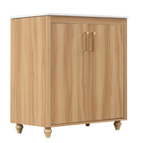 English Elm 30" Bathroom Vanity With Sink Combo, Multi-Functional Bathroom Cabinet With Doors and Drawer, Mdf Board, Natural