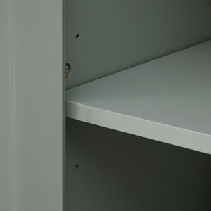 English Elm Tall Slim Storage Cabinet with Adjustable Shelves, 2 Drawers & Doors, Anti-Tip Design for Bathroom Grey WF299284AAE