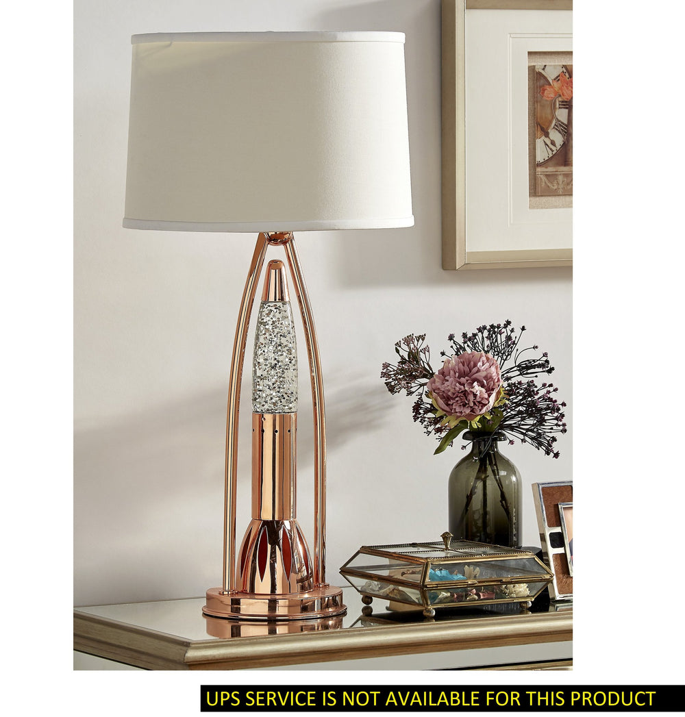 English Elm Beautiful Water Dancing Table Lamp Copper-Chrome Finish with Rippling Water-Droplet Mood Light, 30" H Accent Lamp B011P162527