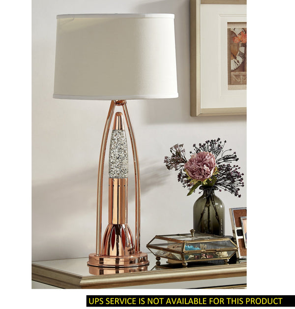 English Elm Beautiful Water Dancing Table Lamp Copper-Chrome Finish with Rippling Water-Droplet Mood Light, 30" H Accent Lamp B011P162527