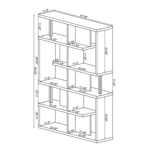 English Elm 5-Tier Modern Bookcase White and Chrome – Multi-Size Shelves for Books, Binders & Decorative Storage (98) B016P162610