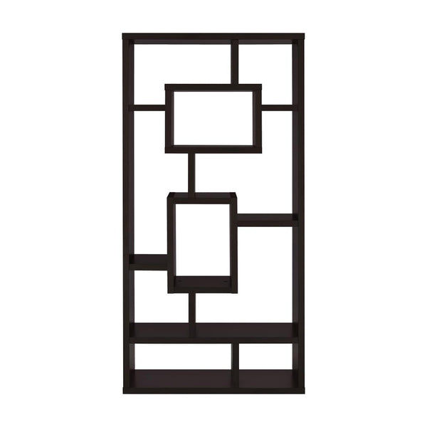 English Elm 10-Shelf Cappuccino Bookcase – Contemporary Design, Versatile Storage & Elegant Display Solution B016P162598