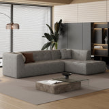 English Elm 110.2*72.8" Modular Modular Combination Living Room Sofa Set, Modern Minimalist Sofa, Living Room Upholstered Sofa Bed, Bedroom, 2 Piece s Computer Free Combination, L-Shaped,Light Grey